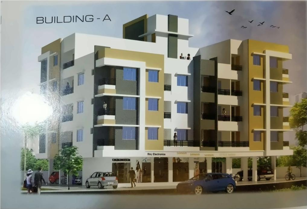 3D Elevation of real estate project Azad Residency located at Dungra, Valsad, Gujarat