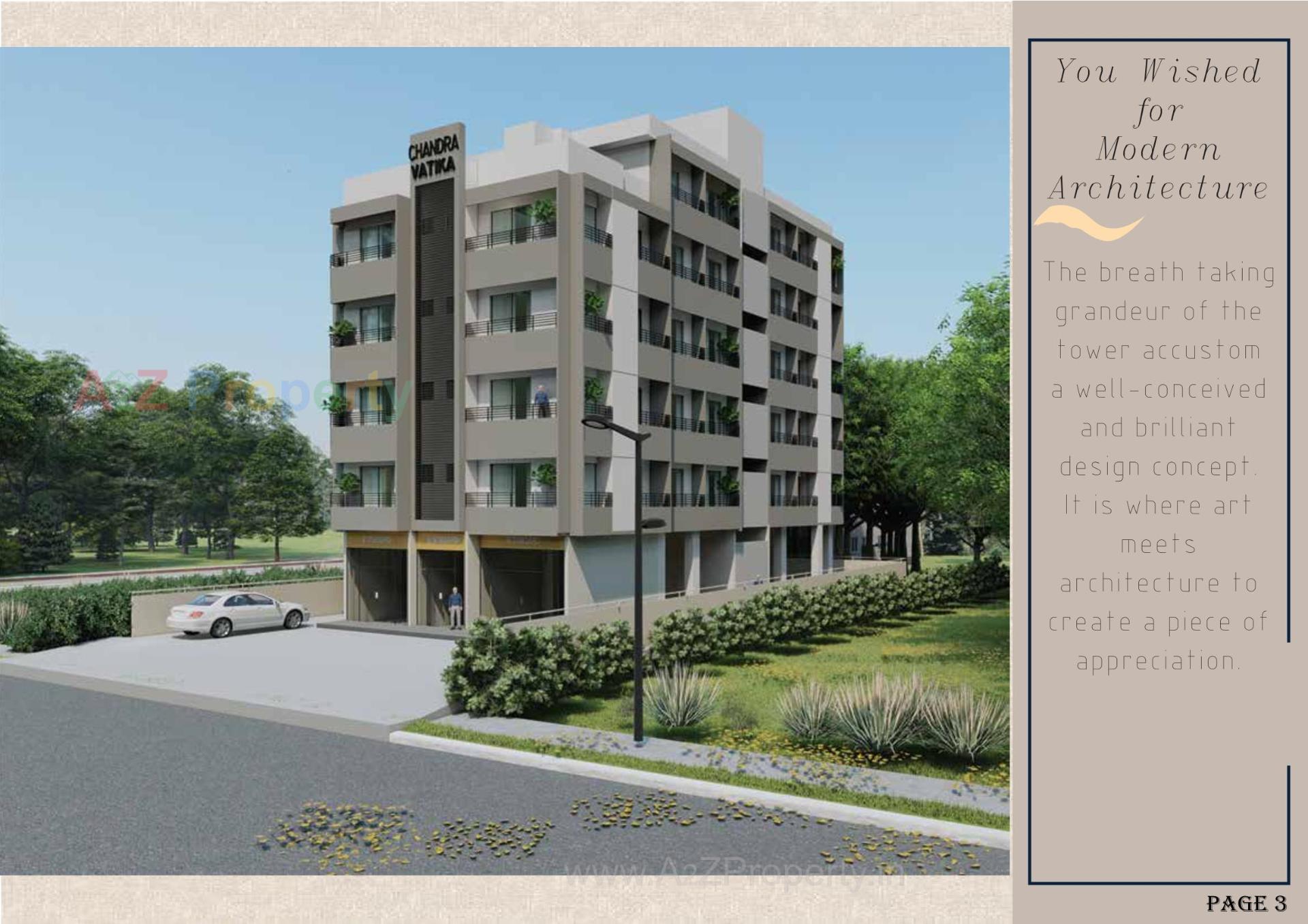 3D Elevation of real estate project Chandra Vatika located at Chala, Valsad, Gujarat