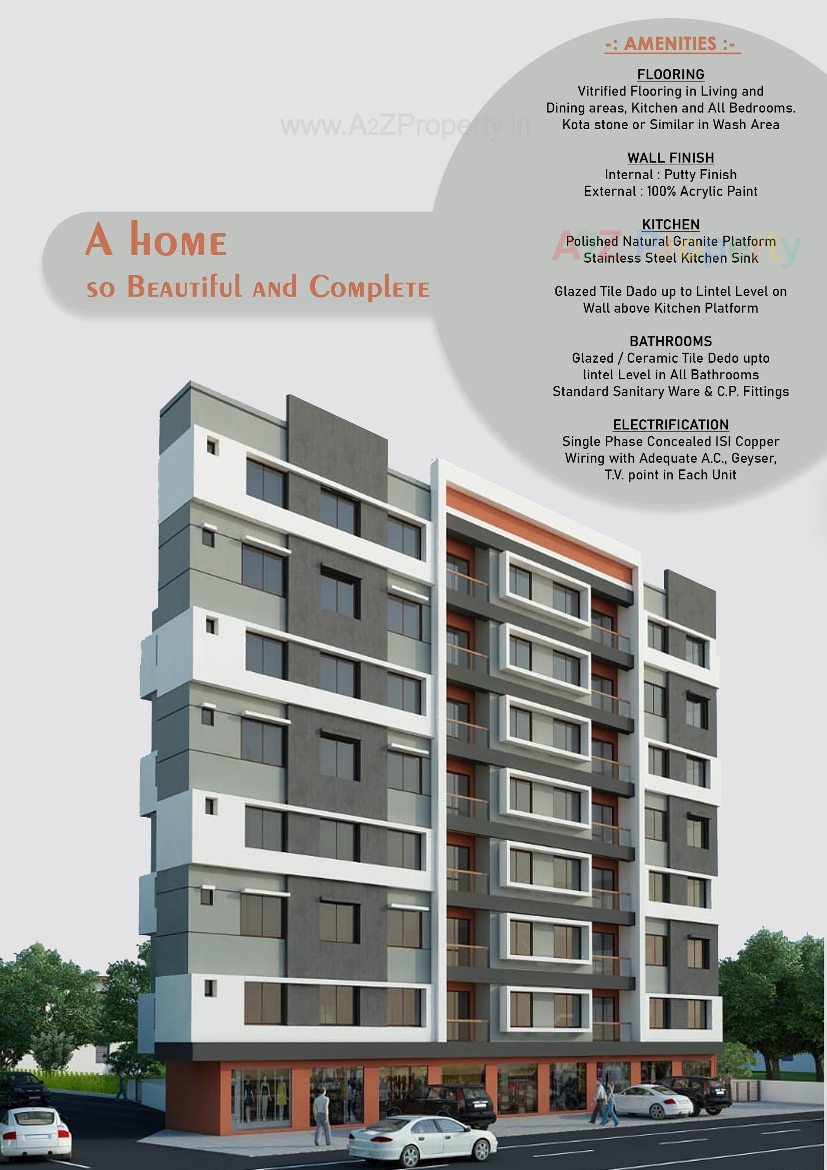 3D Elevation of real estate project Darshanam Residency located at Vapi, Valsad, Gujarat