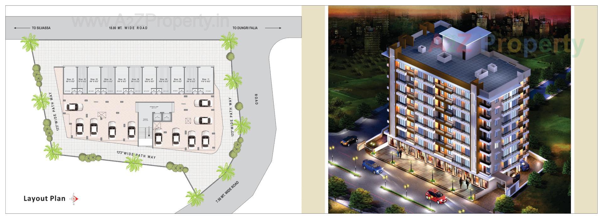 Layout of real estate project Florence Residency located at Dungra, Valsad, Gujarat