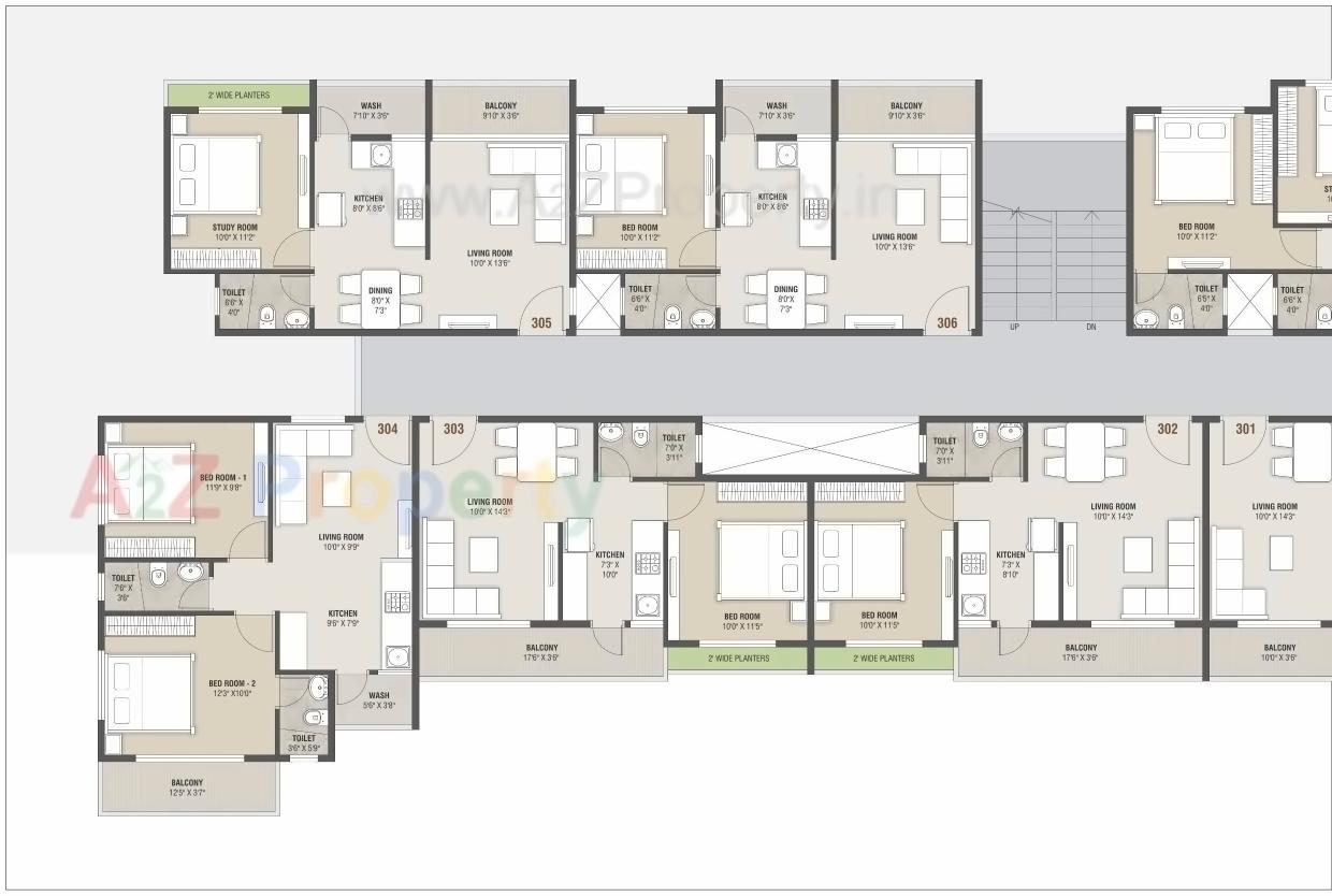 Layout of real estate project Fortune + Ii located at Umargam, Valsad, Gujarat