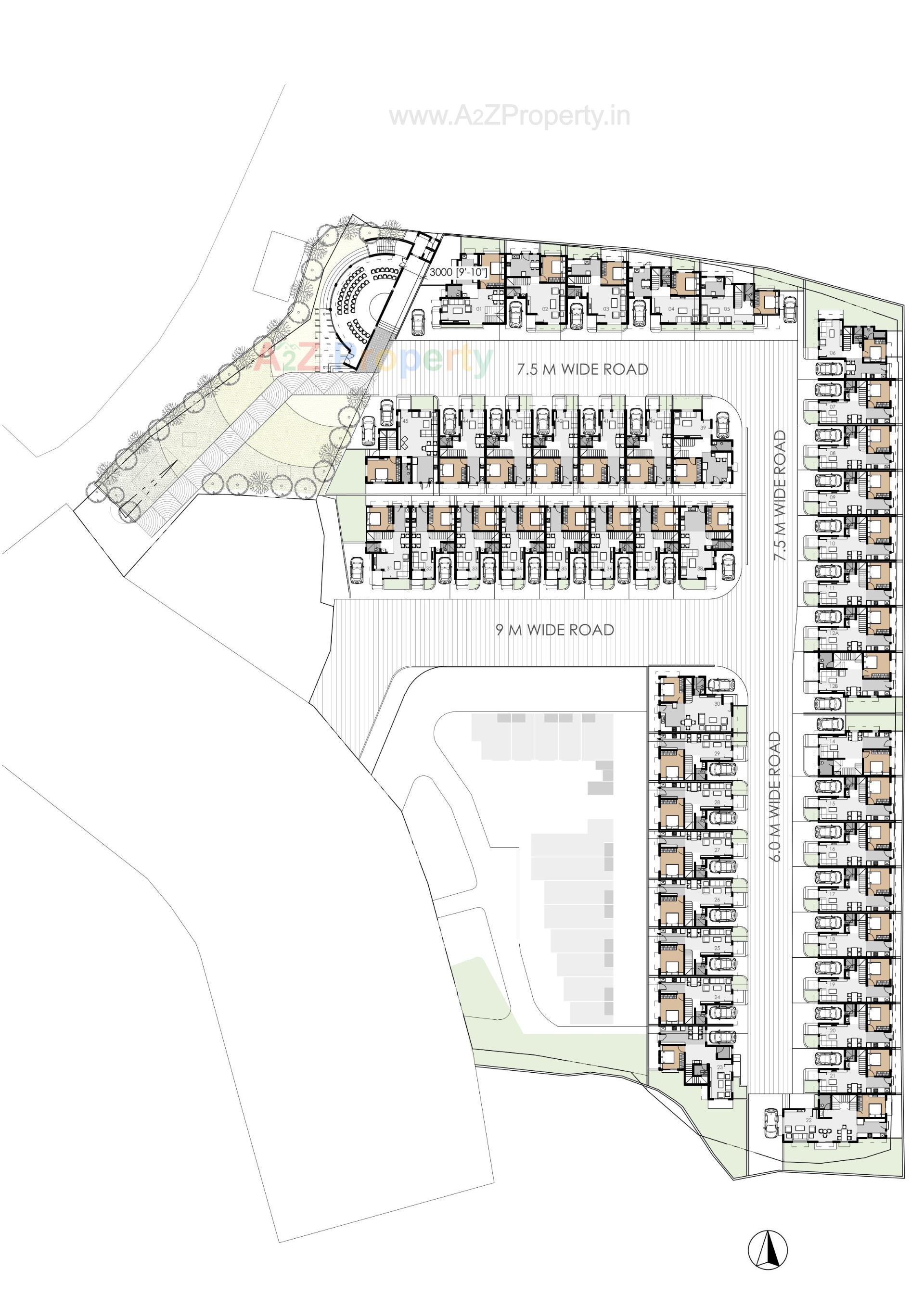 Layout of real estate project Fortune Lake Homes located at Umargam, Valsad, Gujarat