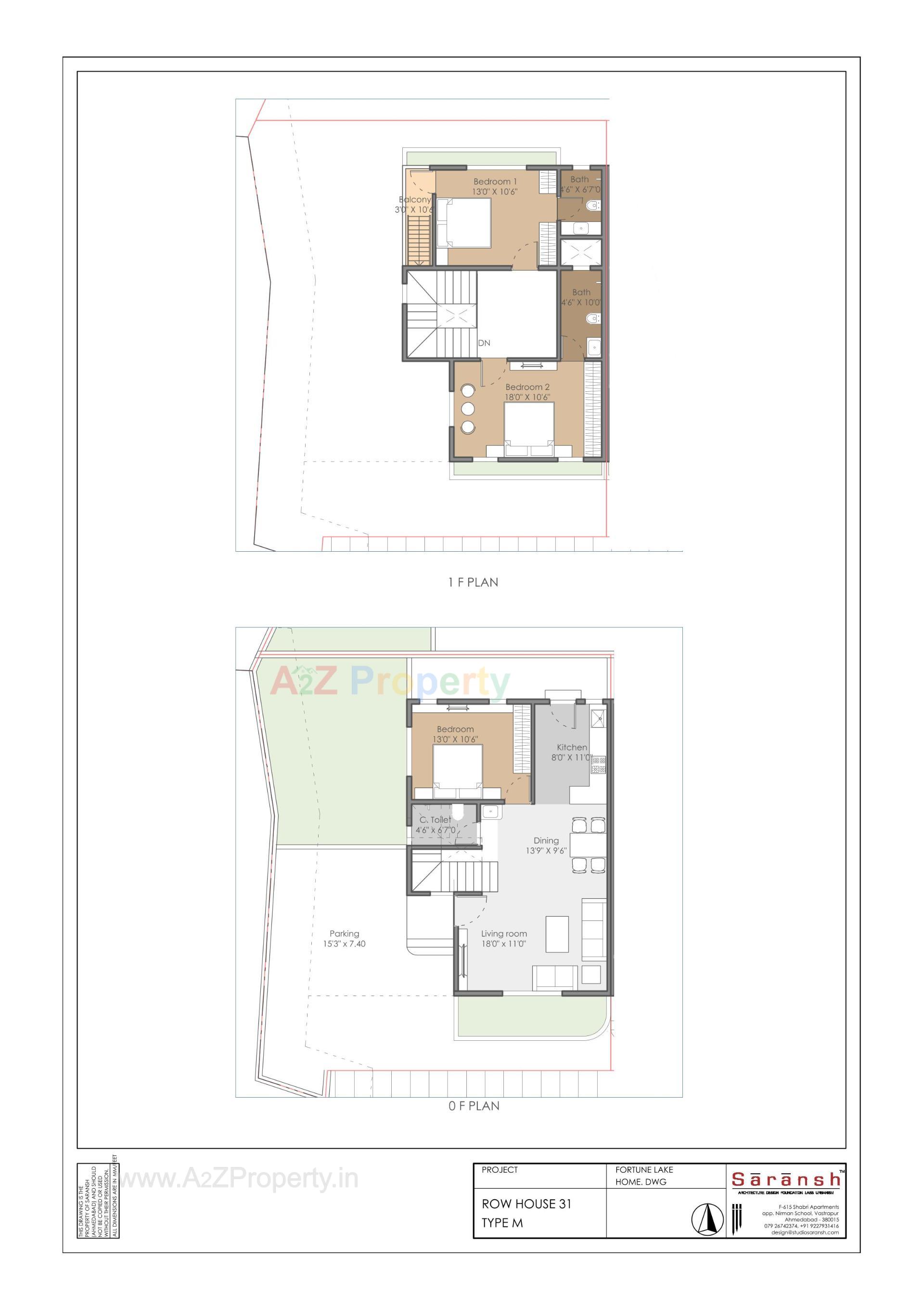 Layout of real estate project Fortune Lake Homes located at Umargam, Valsad, Gujarat