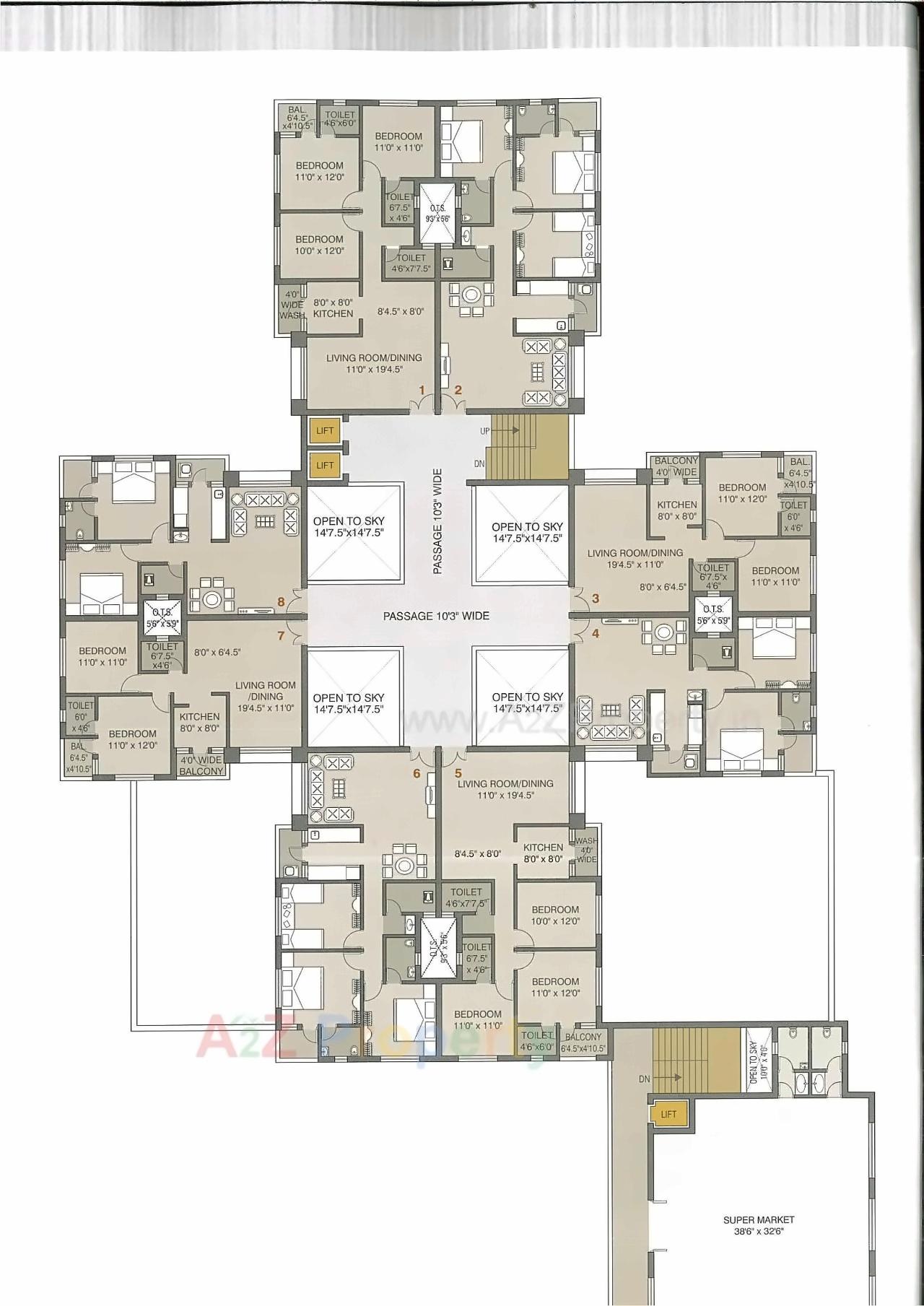 Layout of real estate project Fortune Plus located at Umargam, Valsad, Gujarat