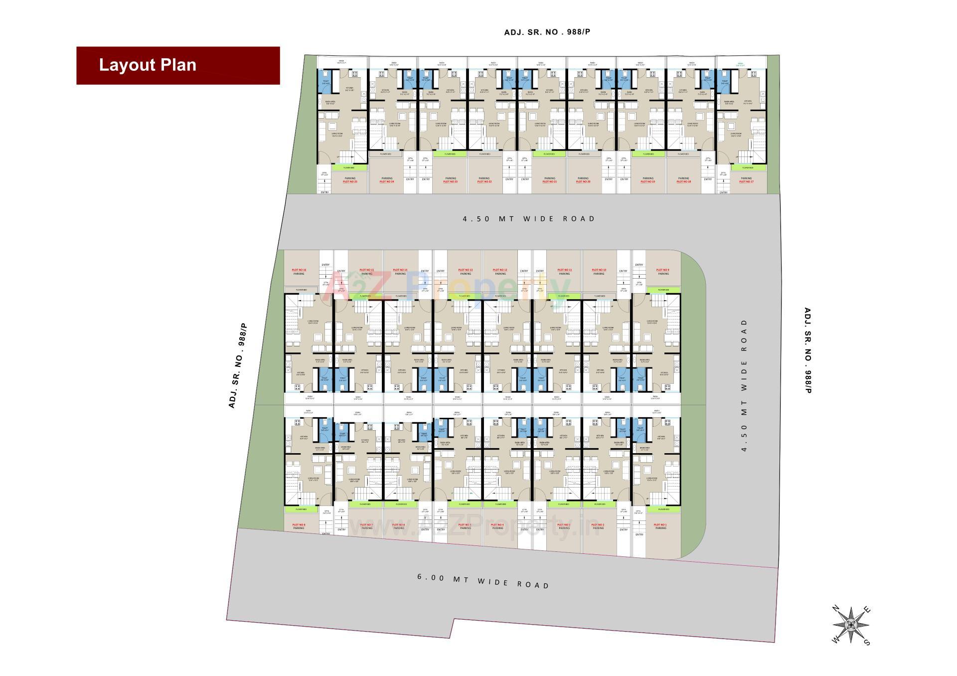 Layout of real estate project Gokul Villa located at Vapi, Valsad, Gujarat