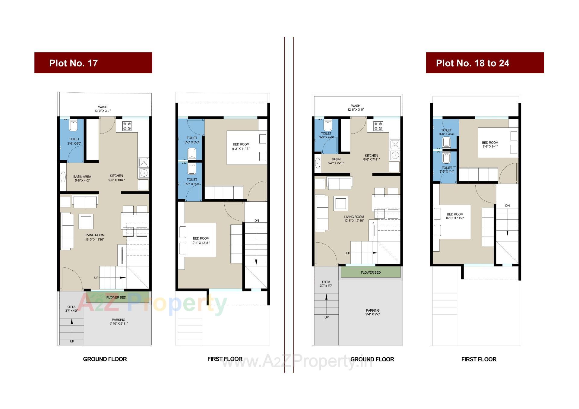 Layout of real estate project Gokul Villa located at Vapi, Valsad, Gujarat