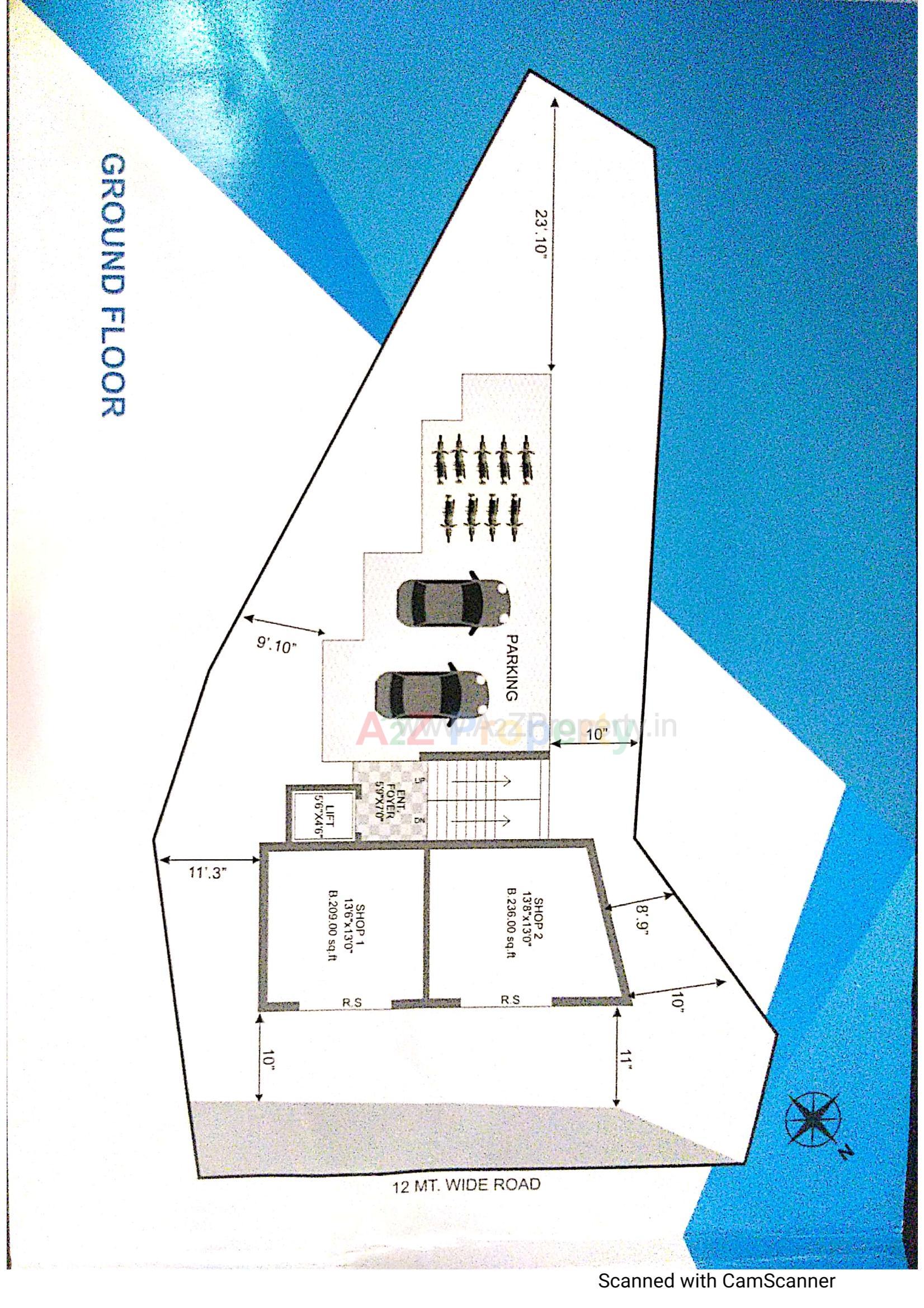 Layout of real estate project Gurudev Complex located at Vapi, Valsad, Gujarat