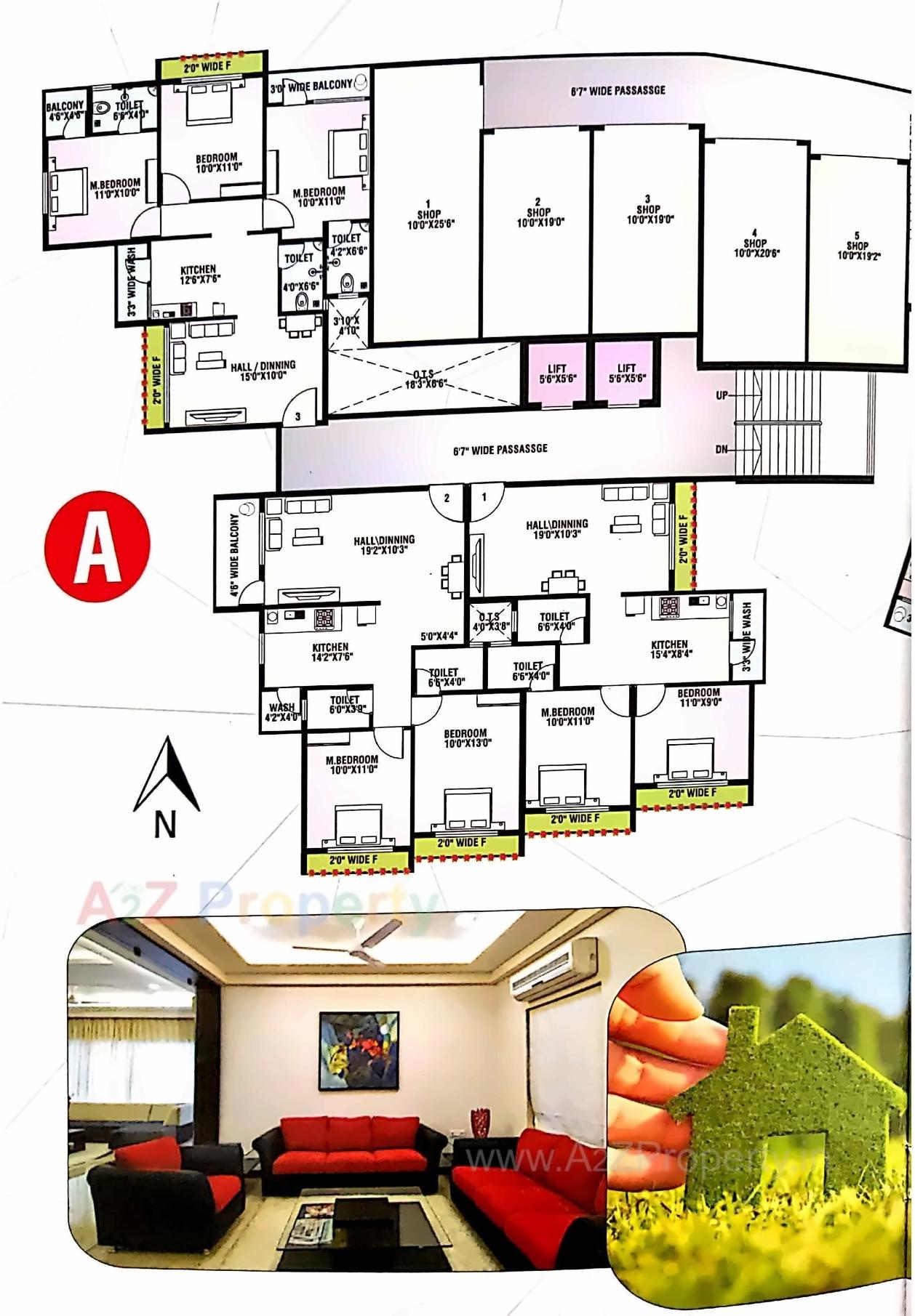 Layout of real estate project Gurukul Heights located at Chala, Valsad, Gujarat