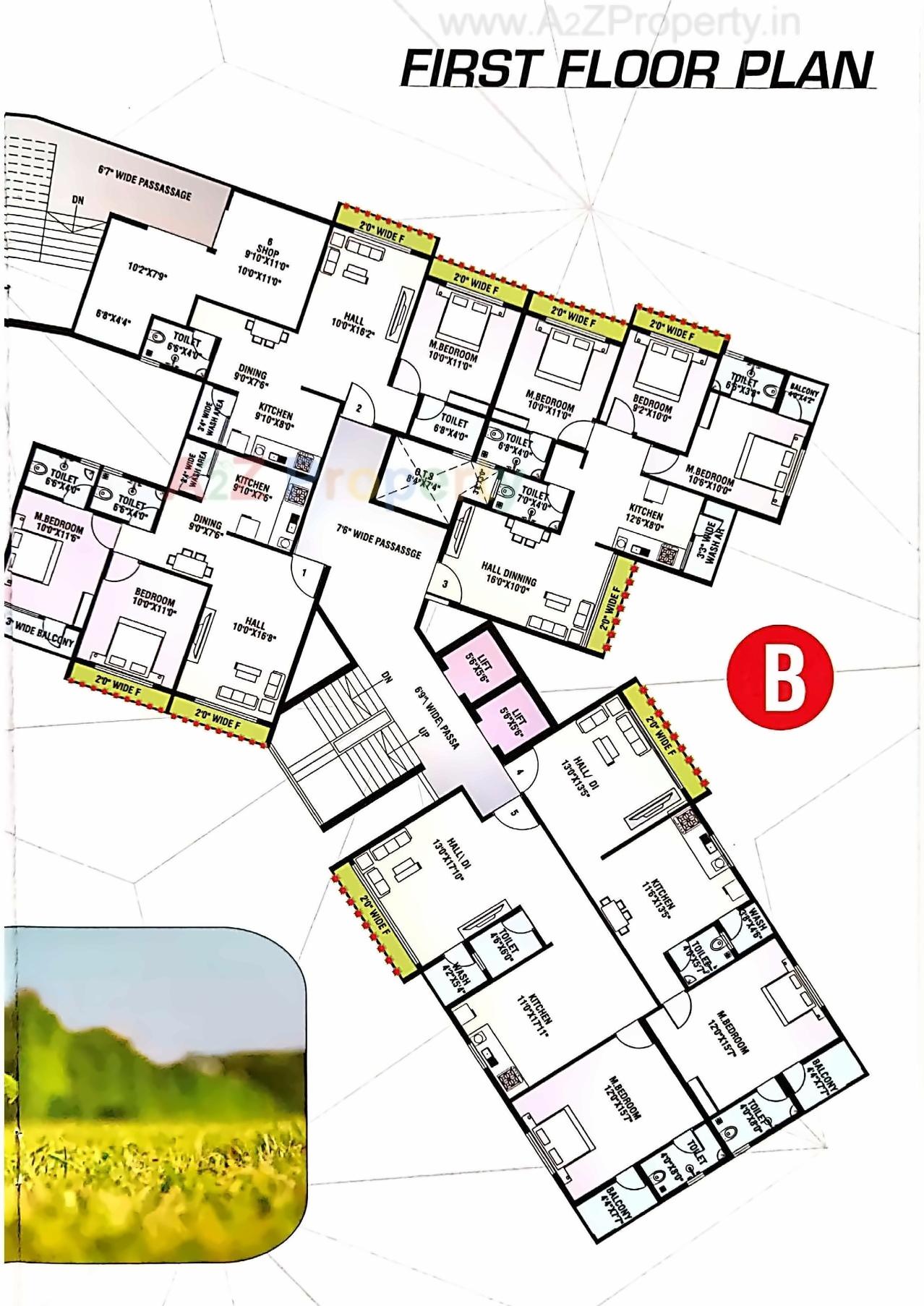 Layout of real estate project Gurukul Heights located at Chala, Valsad, Gujarat