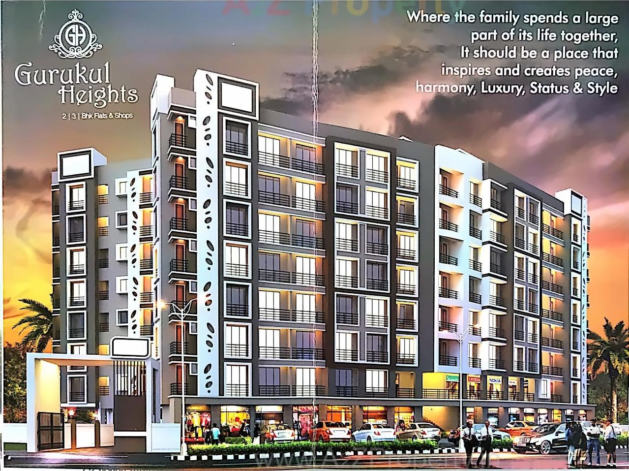 3D Elevation of real estate project Gurukul Heights located at Chala, Valsad, Gujarat