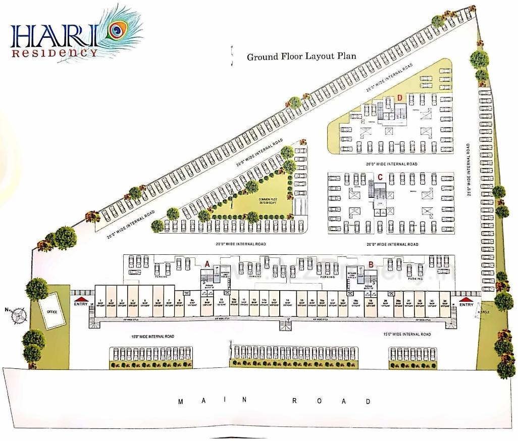 Layout of real estate project Hari Residency located at Umargam, Valsad, Gujarat