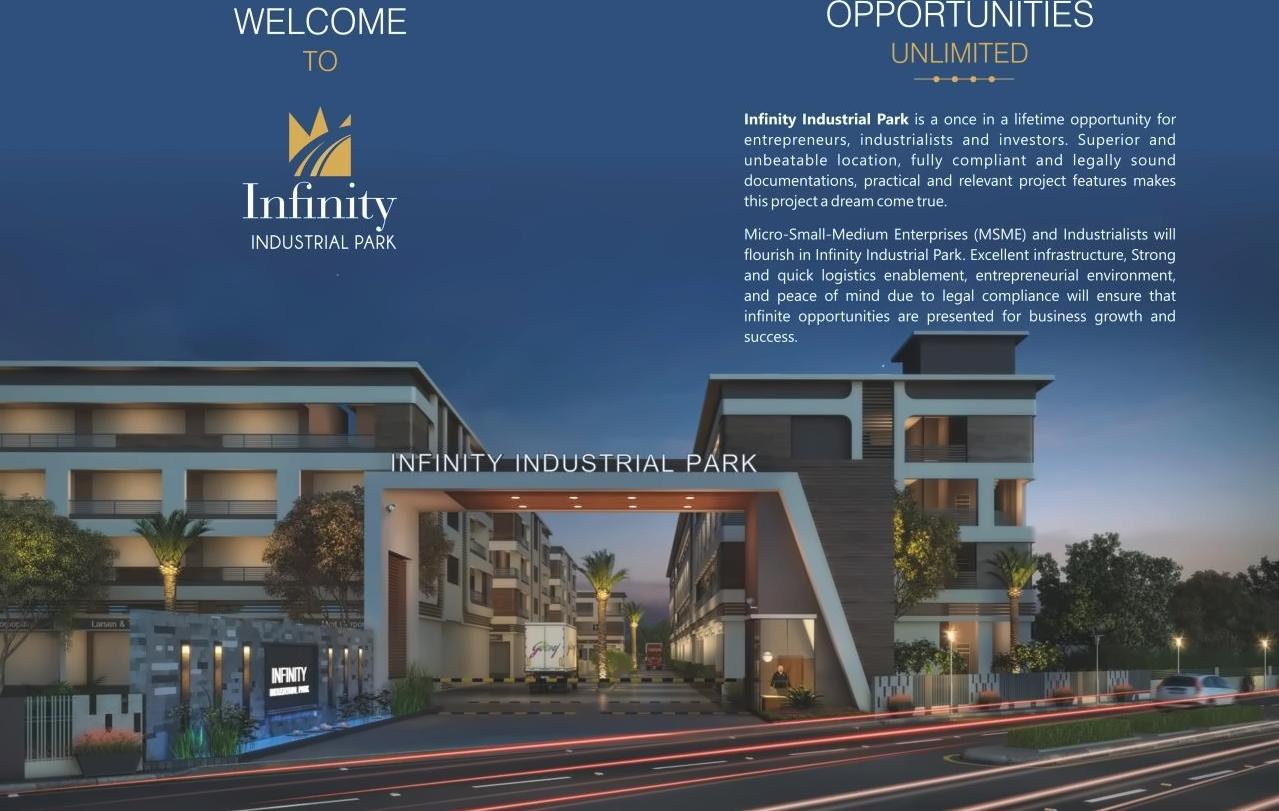 3D Elevation of real estate project Infinity Industrial Park located at Vapi, Valsad, Gujarat