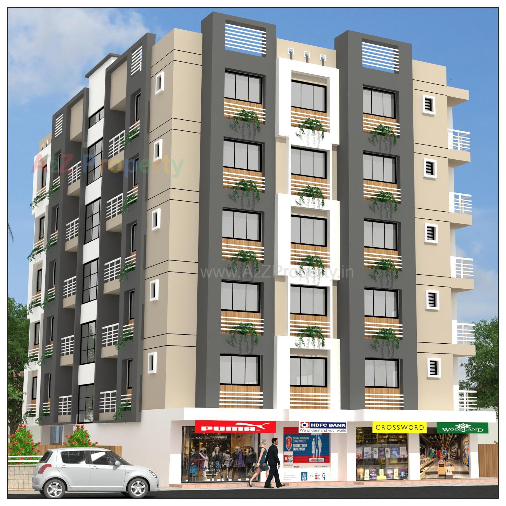 3D Elevation of real estate project Jaivik Complex located at Dungara, Valsad, Gujarat