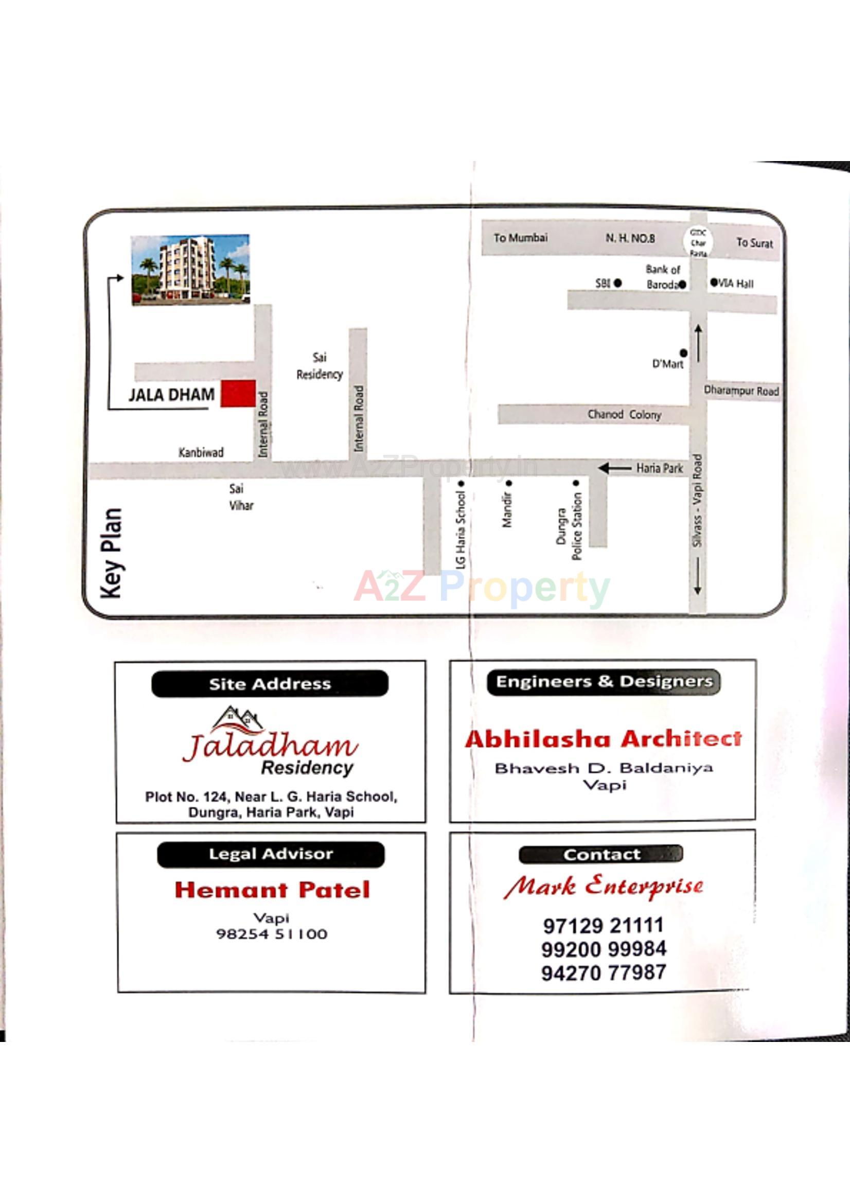 Layout of real estate project Jaladham Residency located at Dungra, Valsad, Gujarat