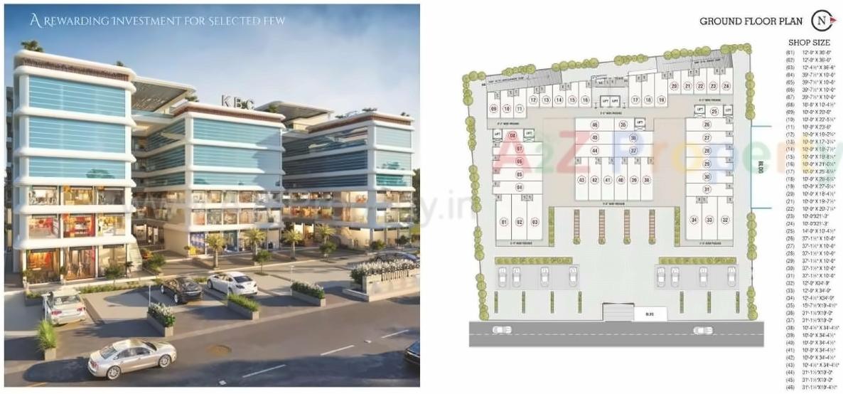 Layout of real estate project Kalaji Business Centre (k B C ) located at Abrama, Valsad, Gujarat