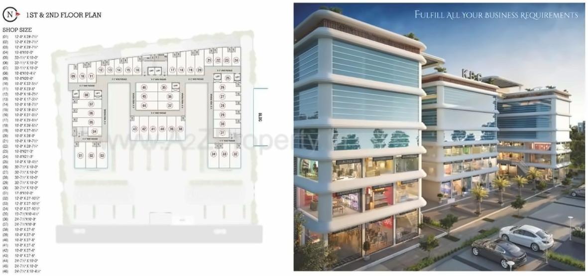 Layout of real estate project Kalaji Business Centre (k B C ) located at Abrama, Valsad, Gujarat