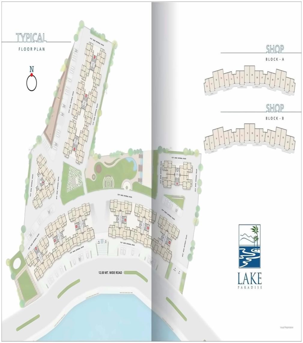 Layout of real estate project Lake Paraside located at Dungra, Valsad, Gujarat