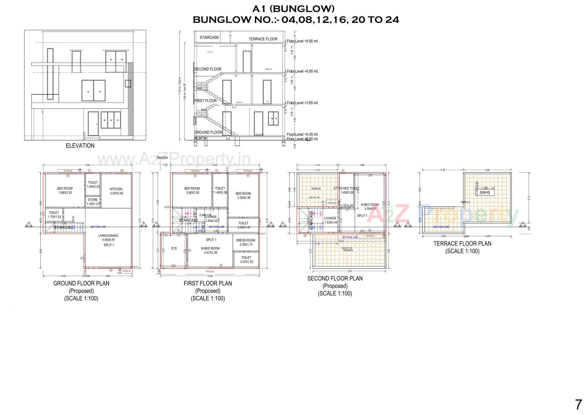 Layout of real estate project M M Lake City located at Dungra, Valsad, Gujarat