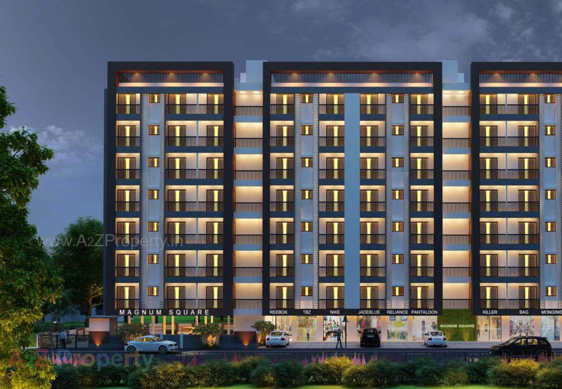 3D Elevation of real estate project Magnum Square located at Dungra, Valsad, Gujarat