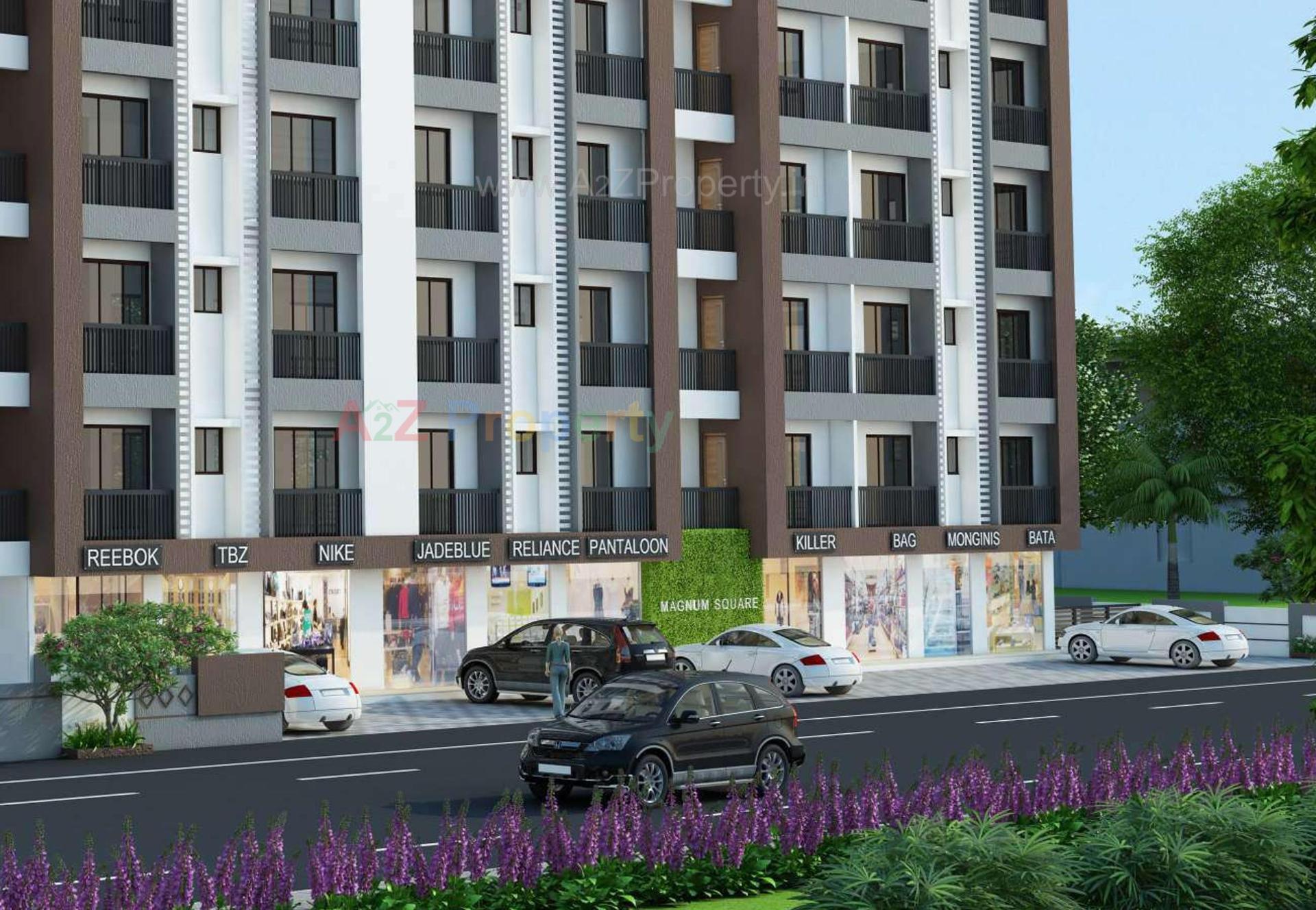 3D Elevation of real estate project Magnum Square located at Dungra, Valsad, Gujarat