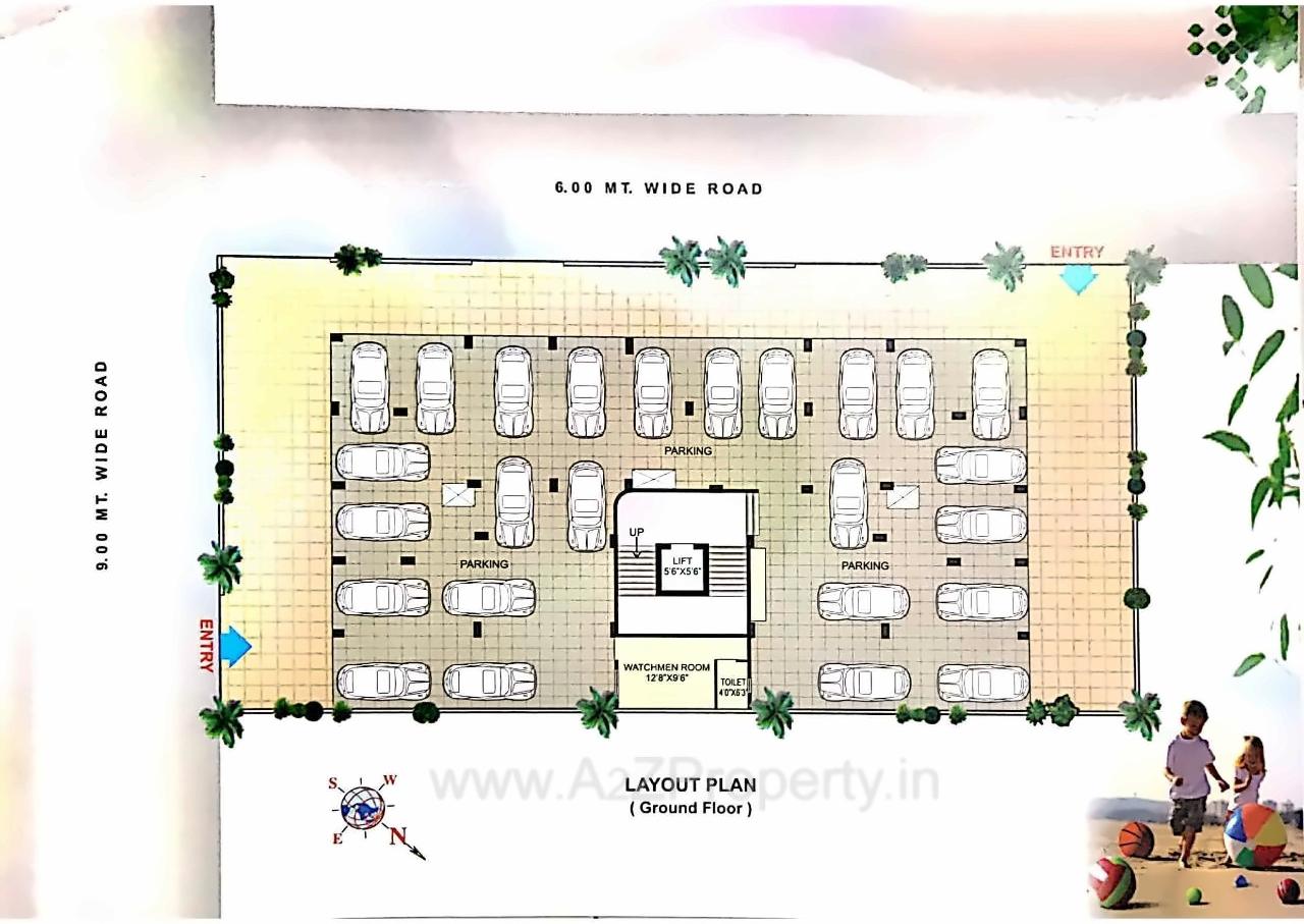 Layout of real estate project Mangalam Apartment located at Vapi, Valsad, Gujarat