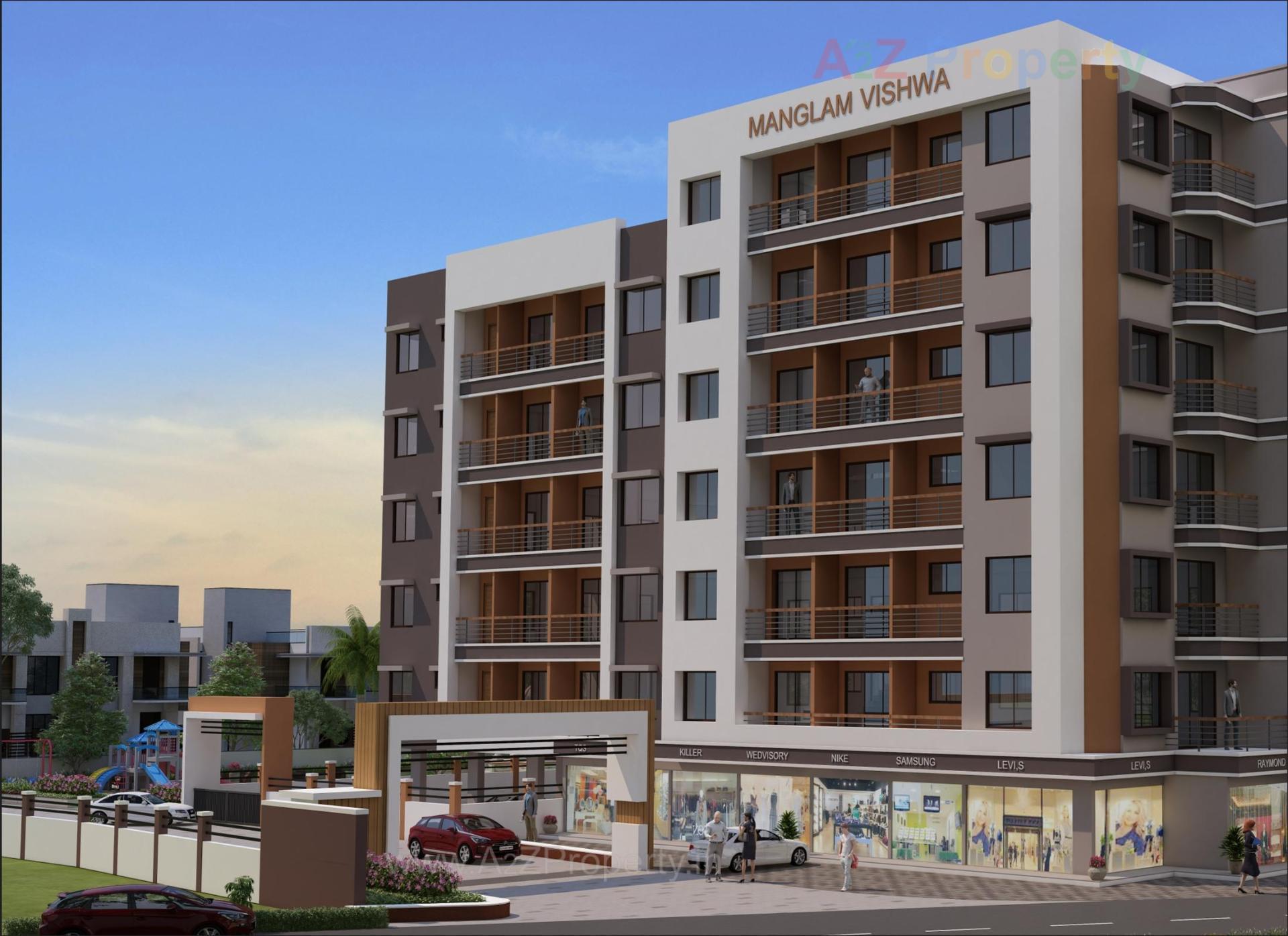 3D Elevation of real estate project Manglam Vishwa located at Abrama, Valsad, Gujarat