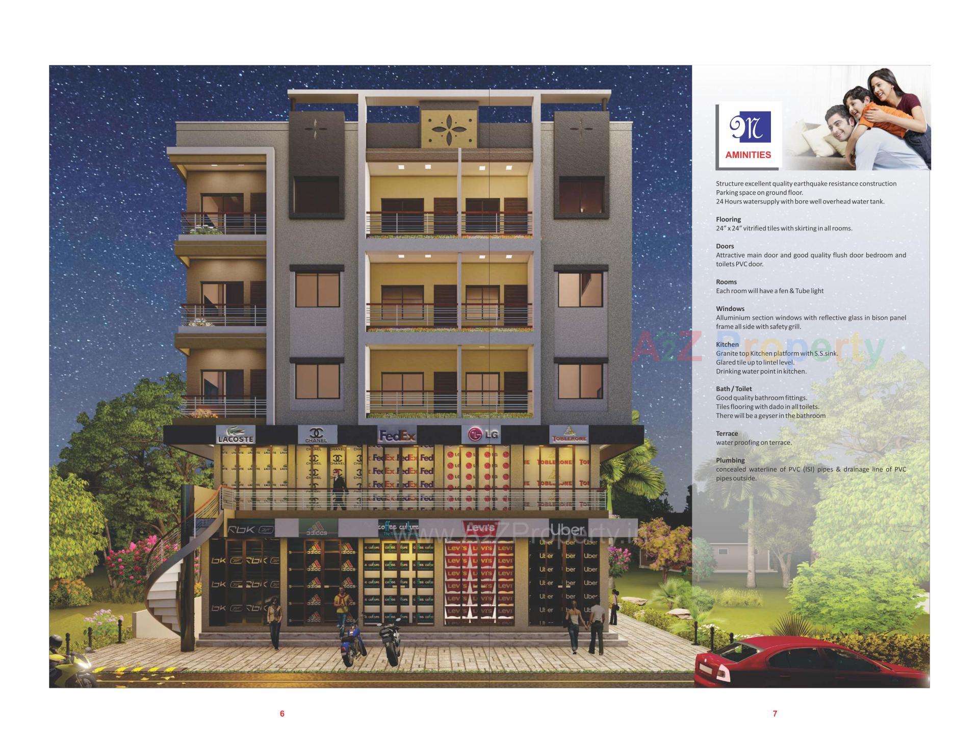 3D Elevation of real estate project Mayur Shopping Centre located at Umargam, Valsad, Gujarat