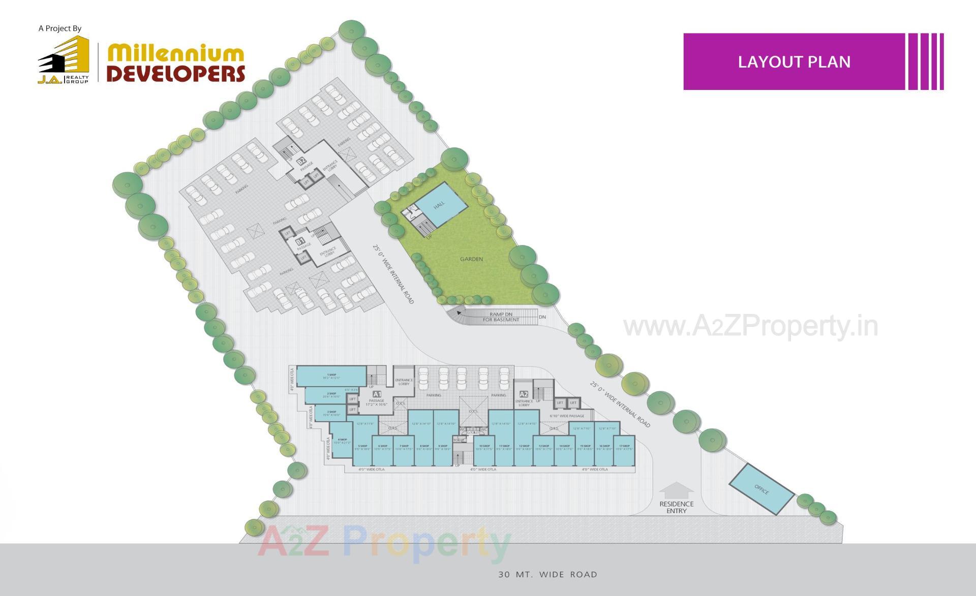 Layout of real estate project Millennium Lifestyle located at Umbargam, Valsad, Gujarat