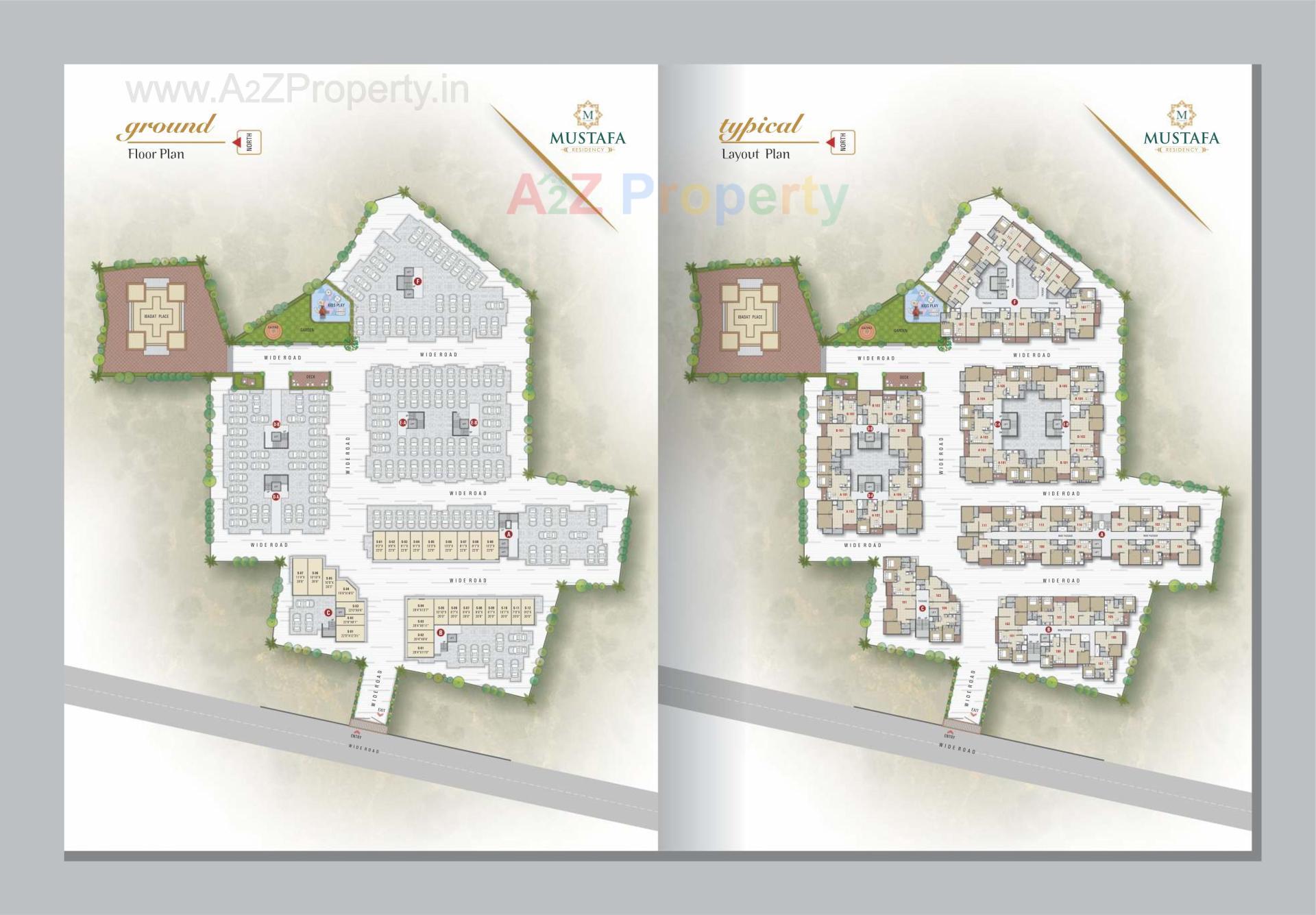 Layout of real estate project Mustafa Residency located at Dungra, Valsad, Gujarat