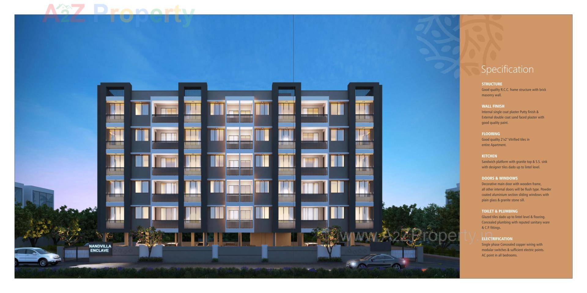 3D Elevation of real estate project Nand Villa Enclave located at Chala, Valsad, Gujarat