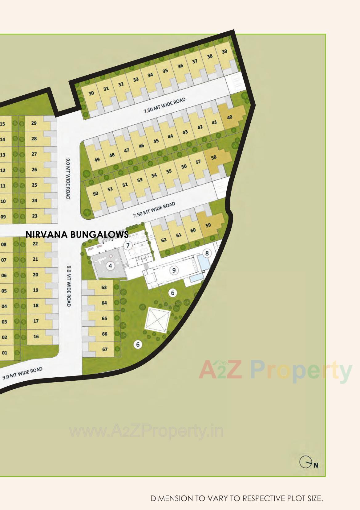Layout of real estate project Nirvana Bungalows located at Pardi, Valsad, Gujarat