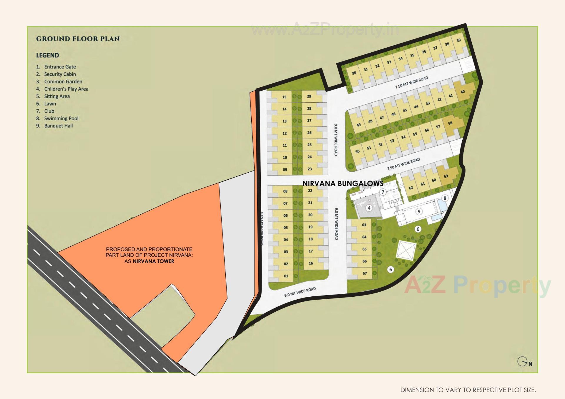 Layout of real estate project Nirvana Bungalows located at Pardi, Valsad, Gujarat