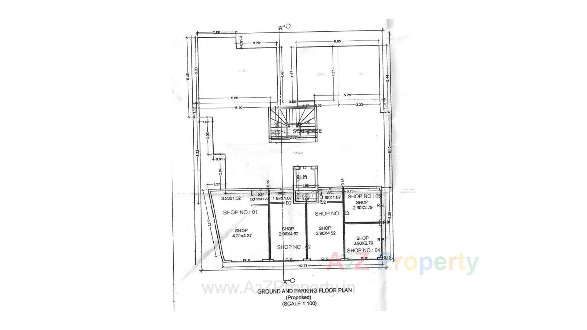 Layout of real estate project Nutan Apartment located at City, Valsad, Gujarat