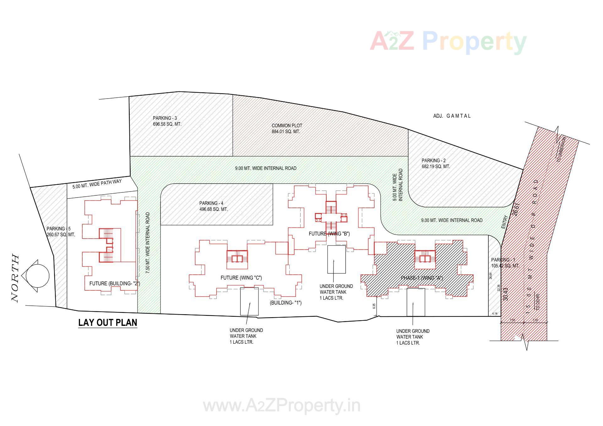 Layout of real estate project Om Elysium located at Umbergaon, Valsad, Gujarat