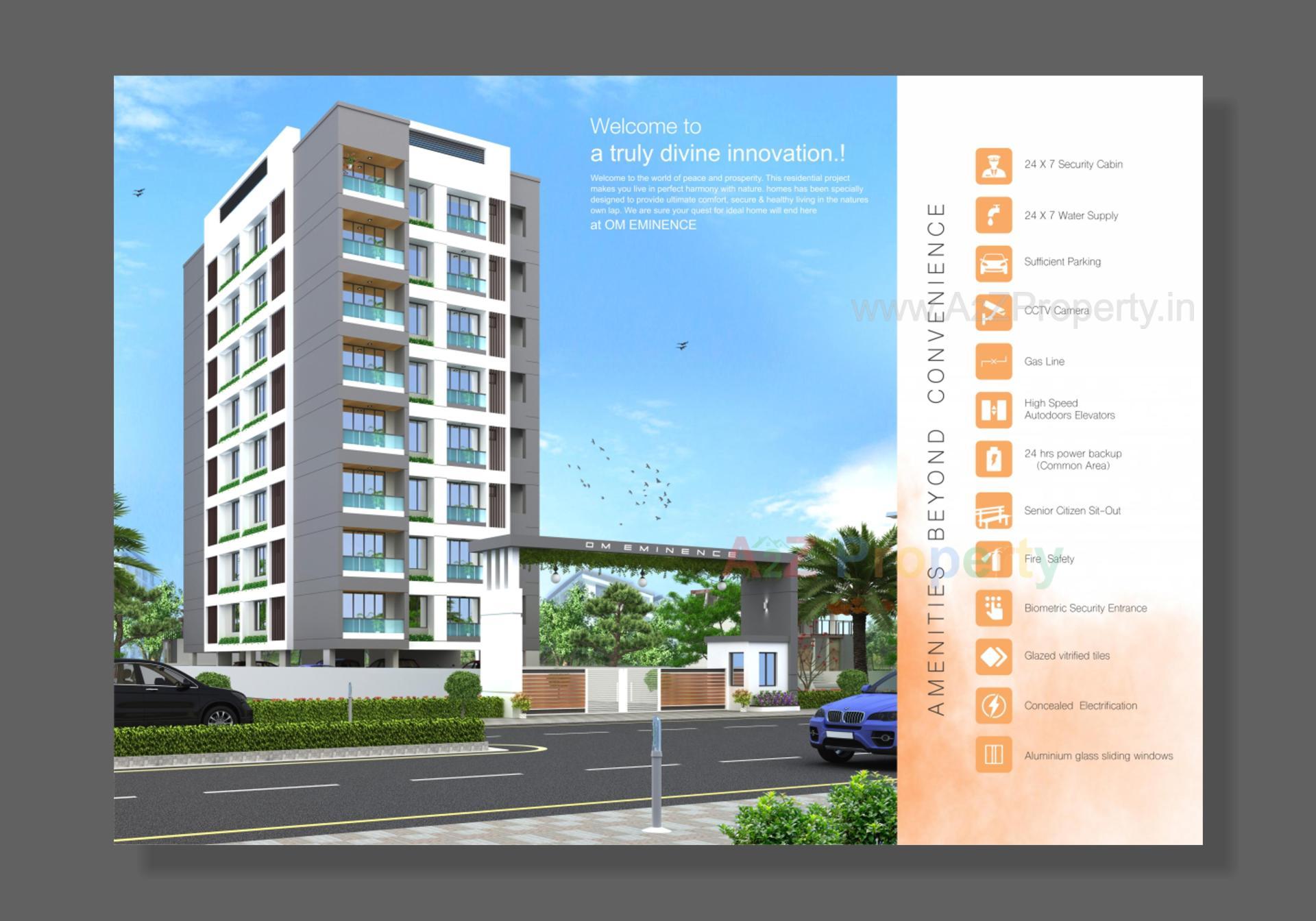 3D Elevation of real estate project Om Eminence located at Halar, Valsad, Gujarat