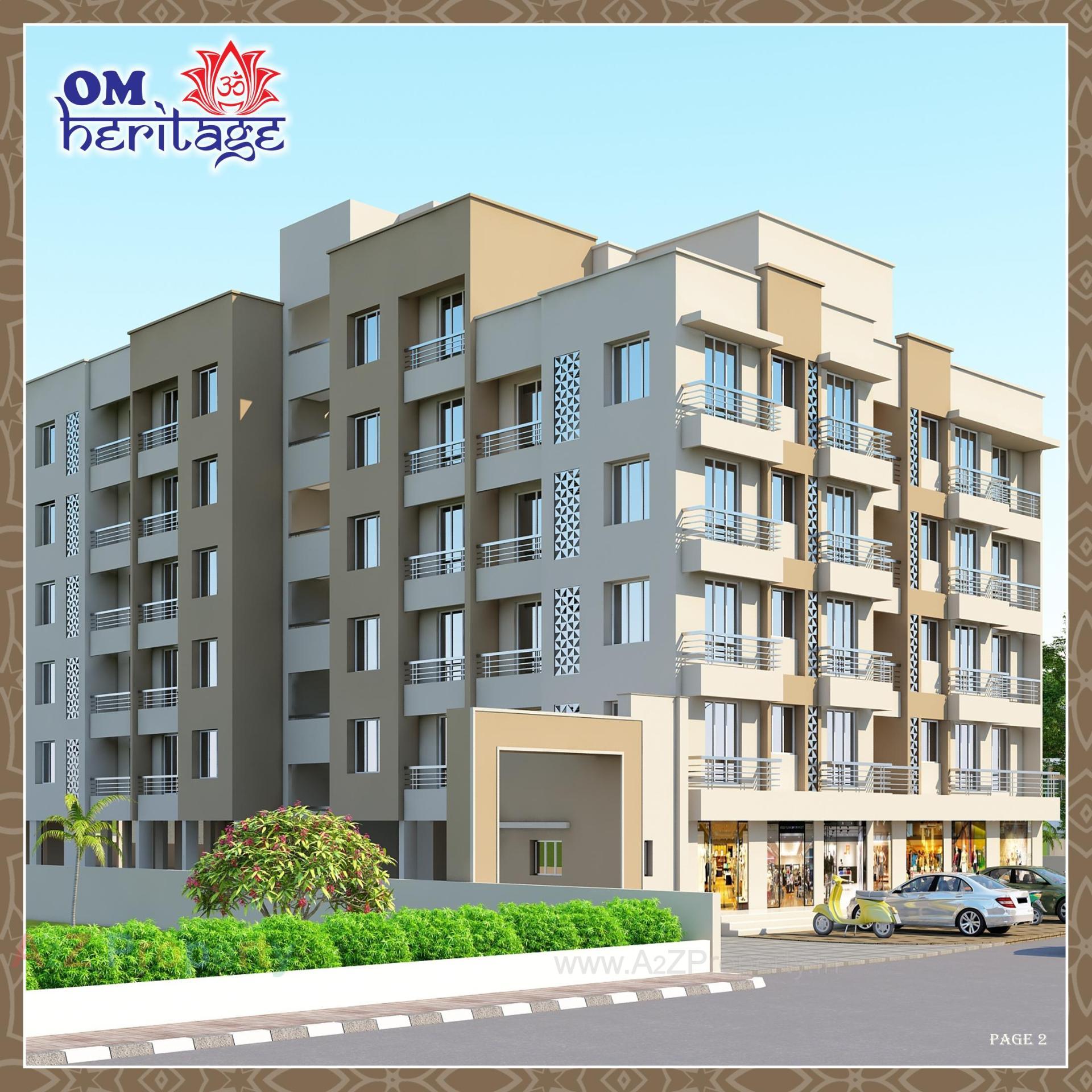 3D Elevation of real estate project Om Heritage A + located at Dungra, Valsad, Gujarat