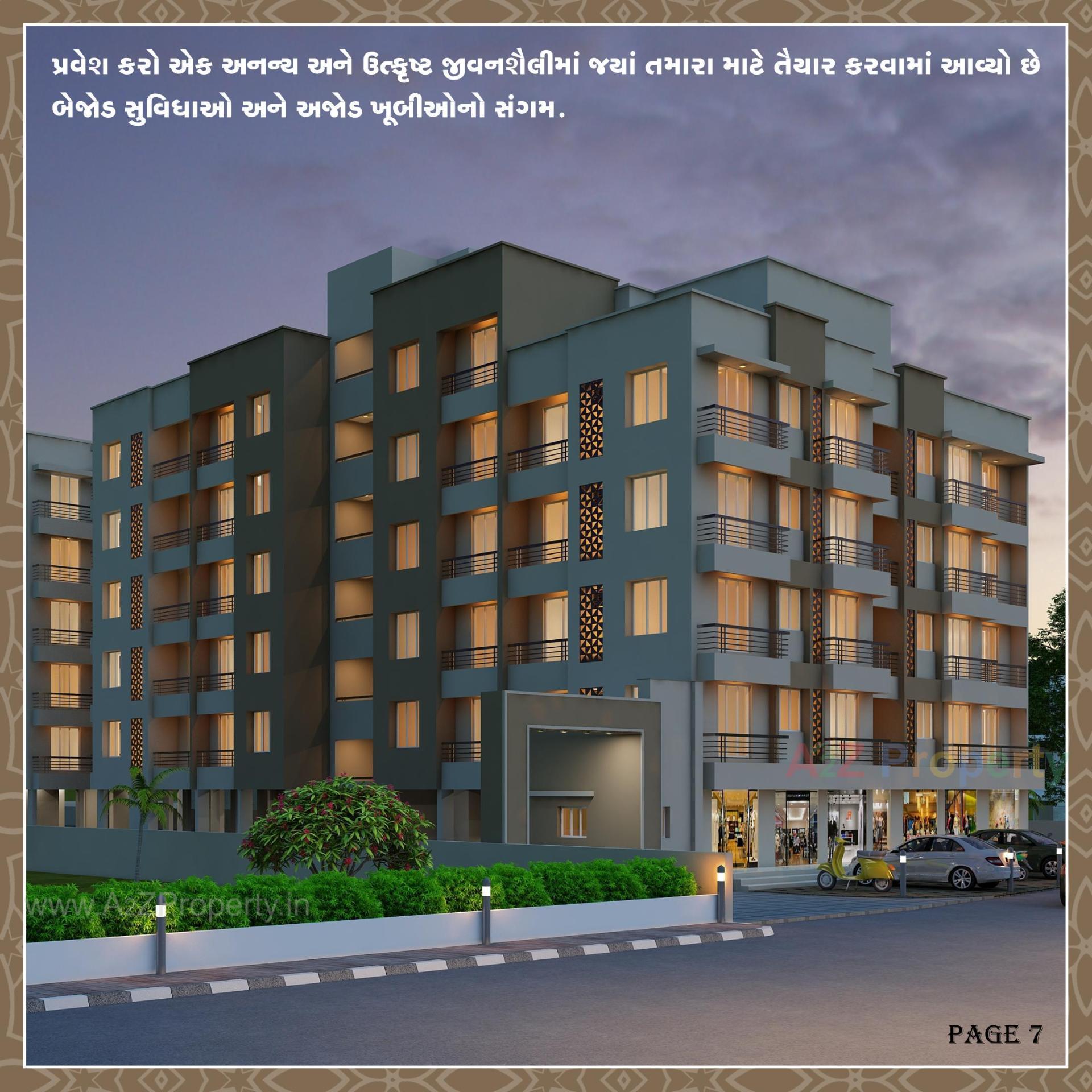 3D Elevation of real estate project Om Heritage A + located at Dungra, Valsad, Gujarat