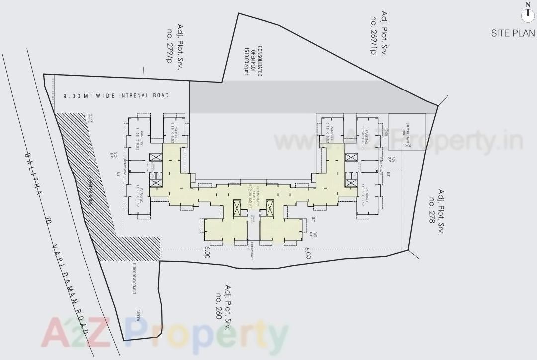 Layout of real estate project Pramukh S located at Chala, Valsad, Gujarat