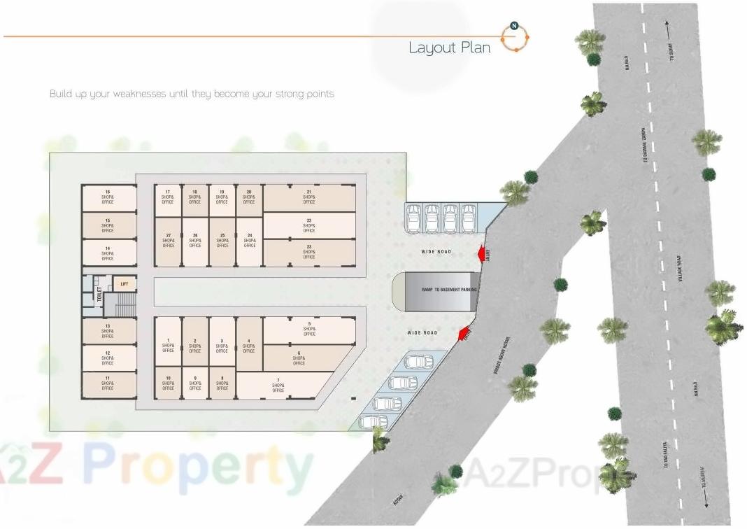 Layout of real estate project Rudra Arcade located at Killa-pardi, Valsad, Gujarat