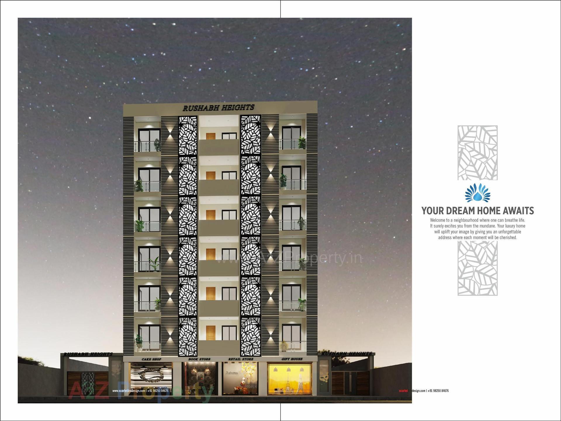 3D Elevation of real estate project Rushabh Heights located at Vapi, Valsad, Gujarat