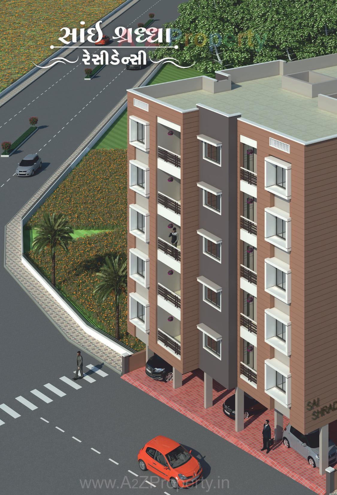 3D Elevation of real estate project Sai Shraddha Residency located at Pardi, Valsad, Gujarat