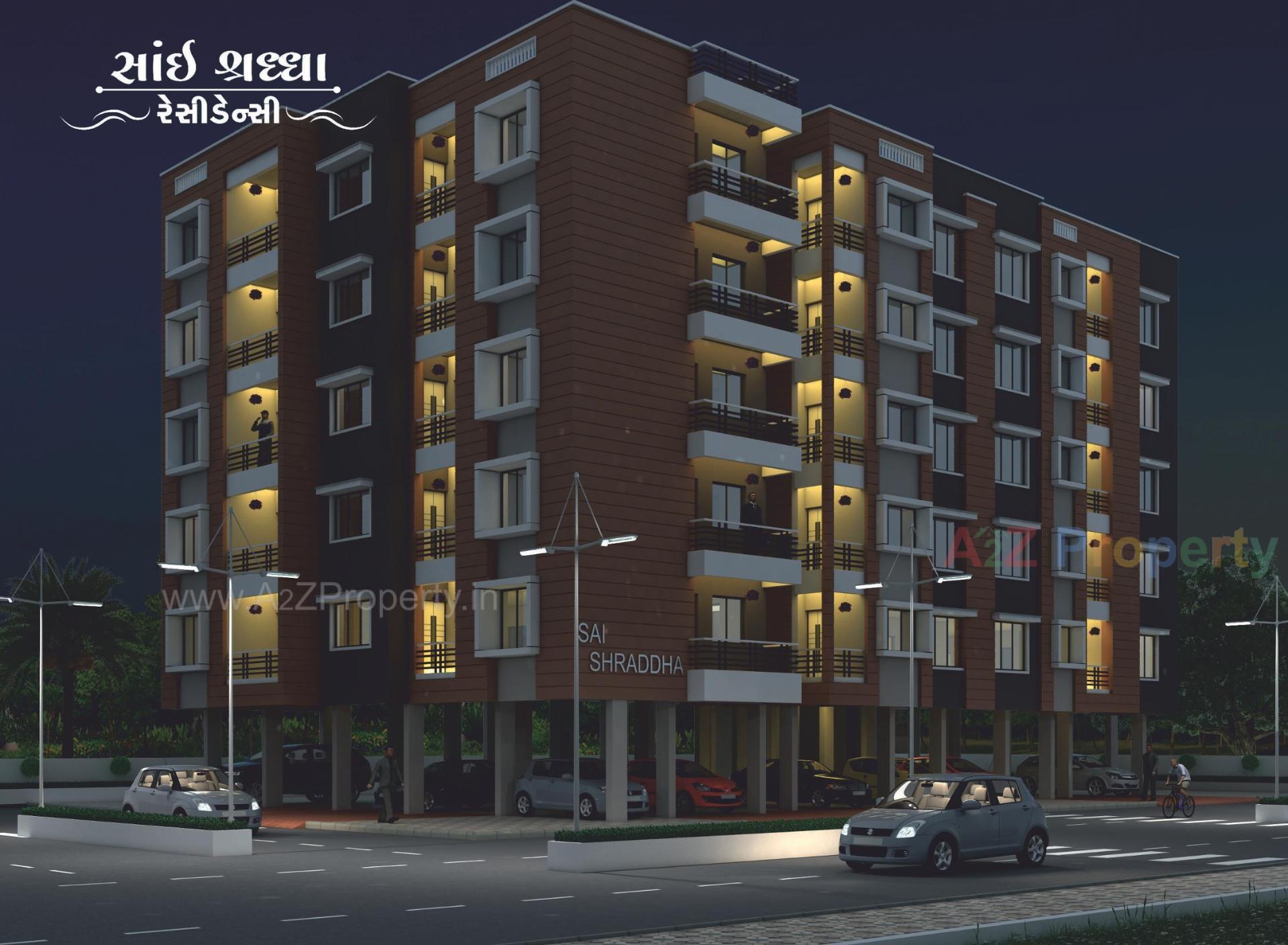 3D Elevation of real estate project Sai Shraddha Residency located at Pardi, Valsad, Gujarat