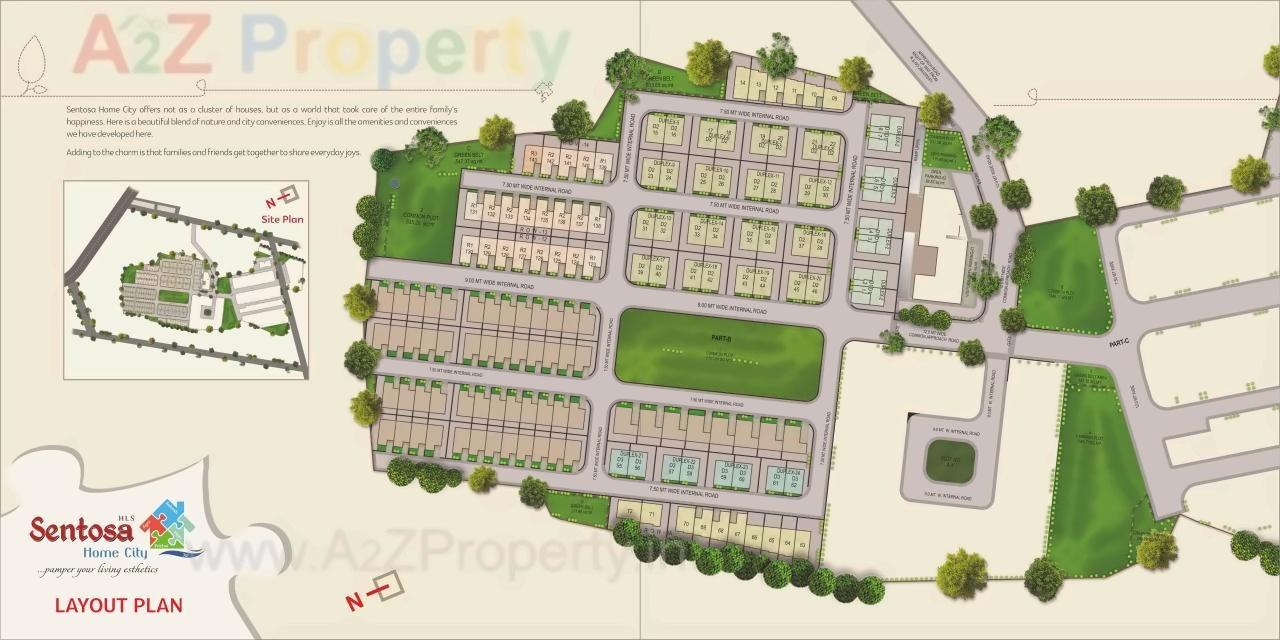 Layout of real estate project Sentosa Home City located at Dungra, Valsad, Gujarat