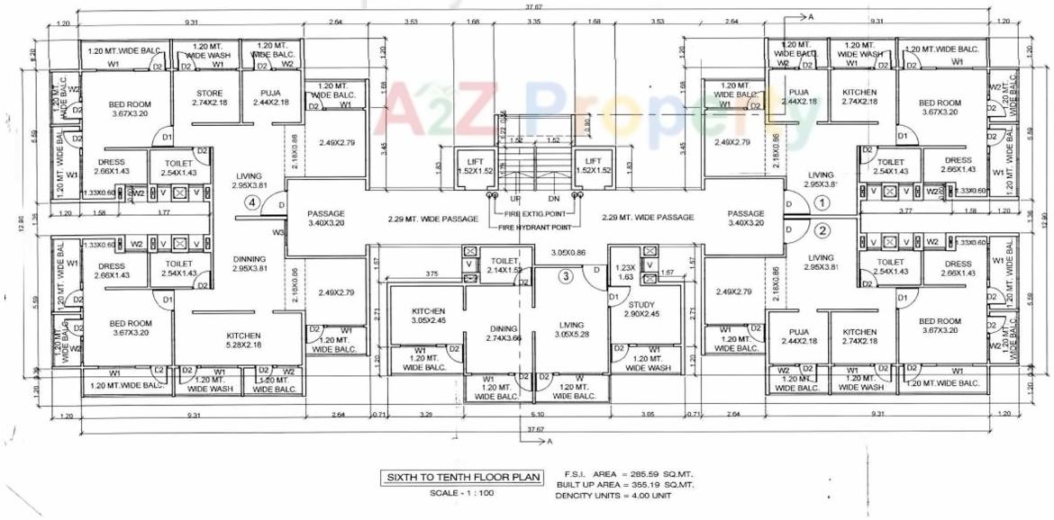 Layout of real estate project Setu Heights located at Abrama, Valsad, Gujarat
