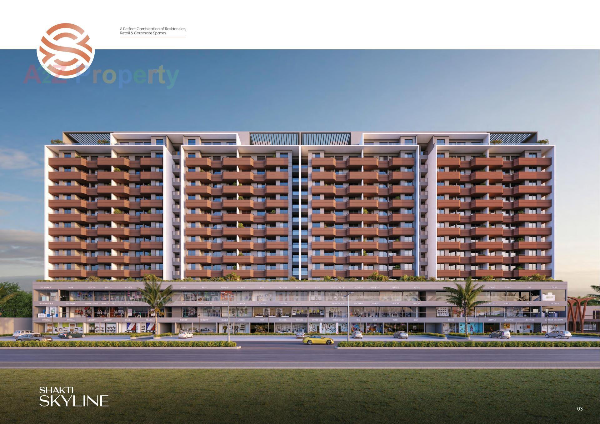 3D Elevation of real estate project Shakti Skyline located at Vapi, Valsad, Gujarat