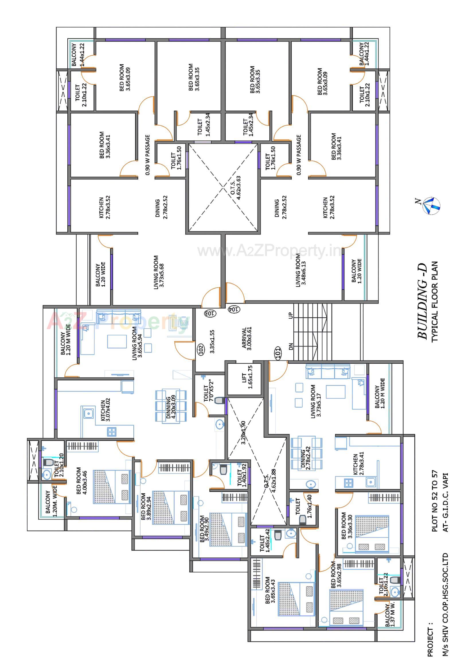 Layout of real estate project Shiv Co Operative Housing Society Limited located at Housing-sector, Valsad, Gujarat