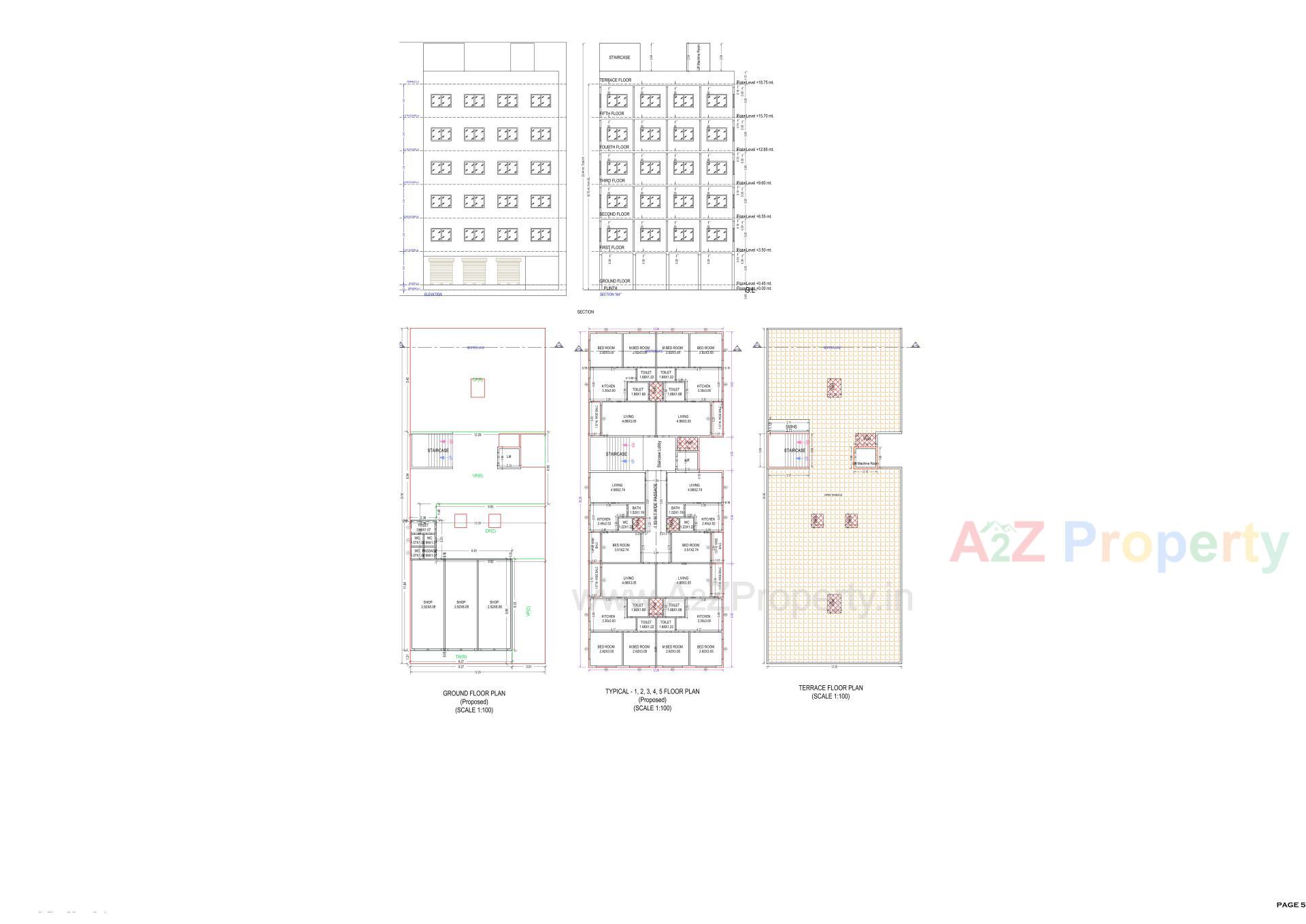 Layout of real estate project Shiv Dhara Apartment located at Chala, Valsad, Gujarat