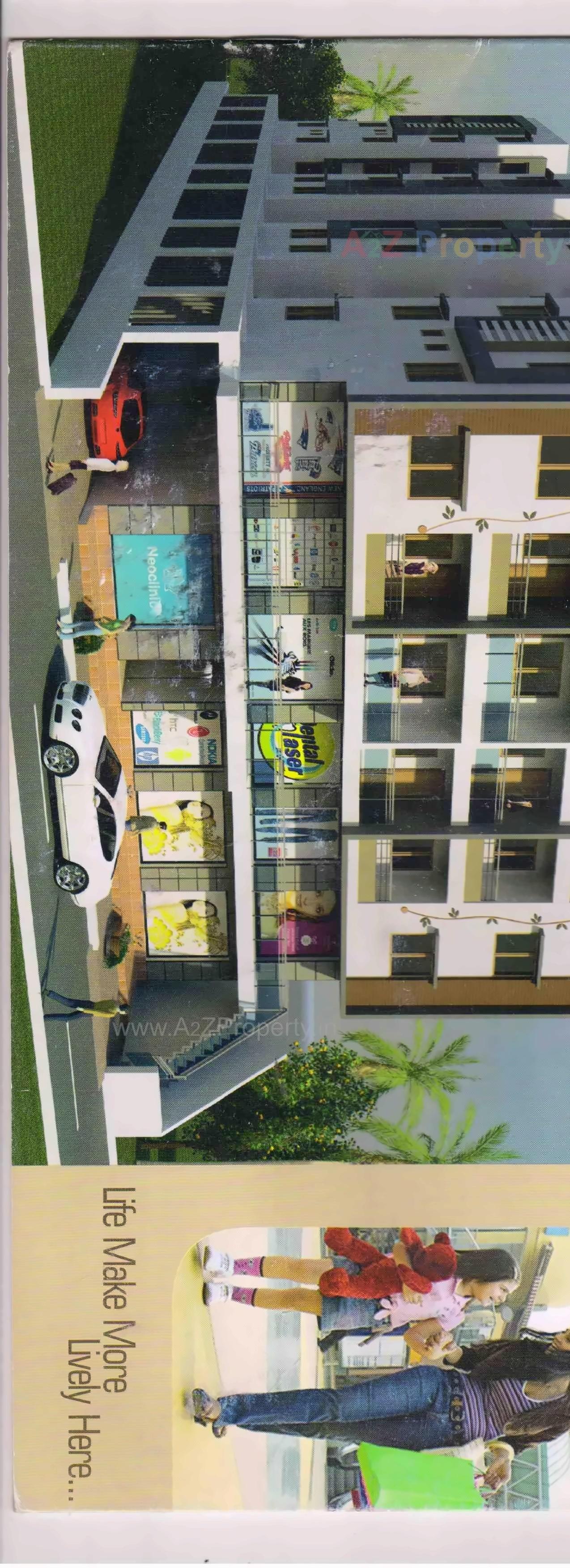 3D Elevation of real estate project Shree Krishna Apartment located at Pardi, Valsad, Gujarat