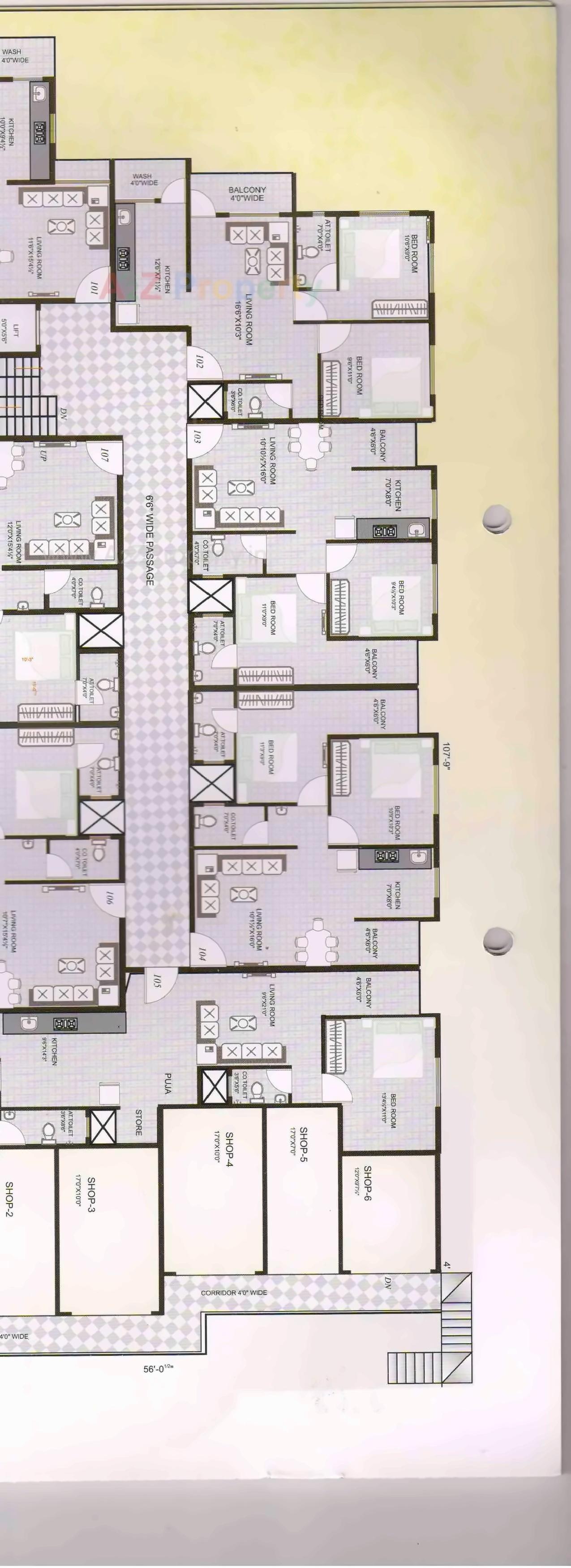 Layout of real estate project Shree Krishna Apartment located at Pardi, Valsad, Gujarat