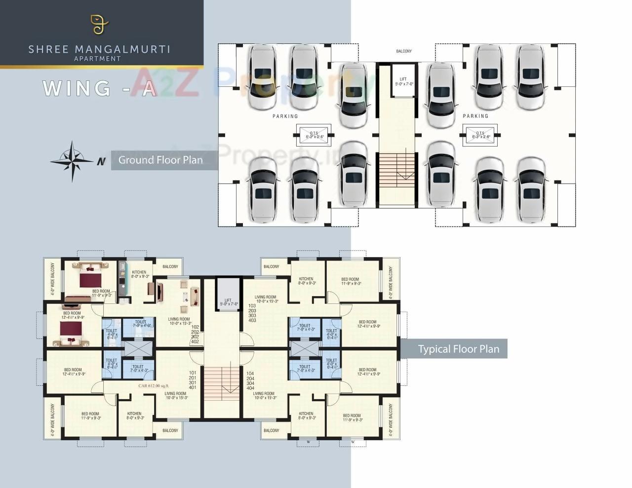 Layout of real estate project Shree Mangal Murty Apartment located at Chala, Valsad, Gujarat